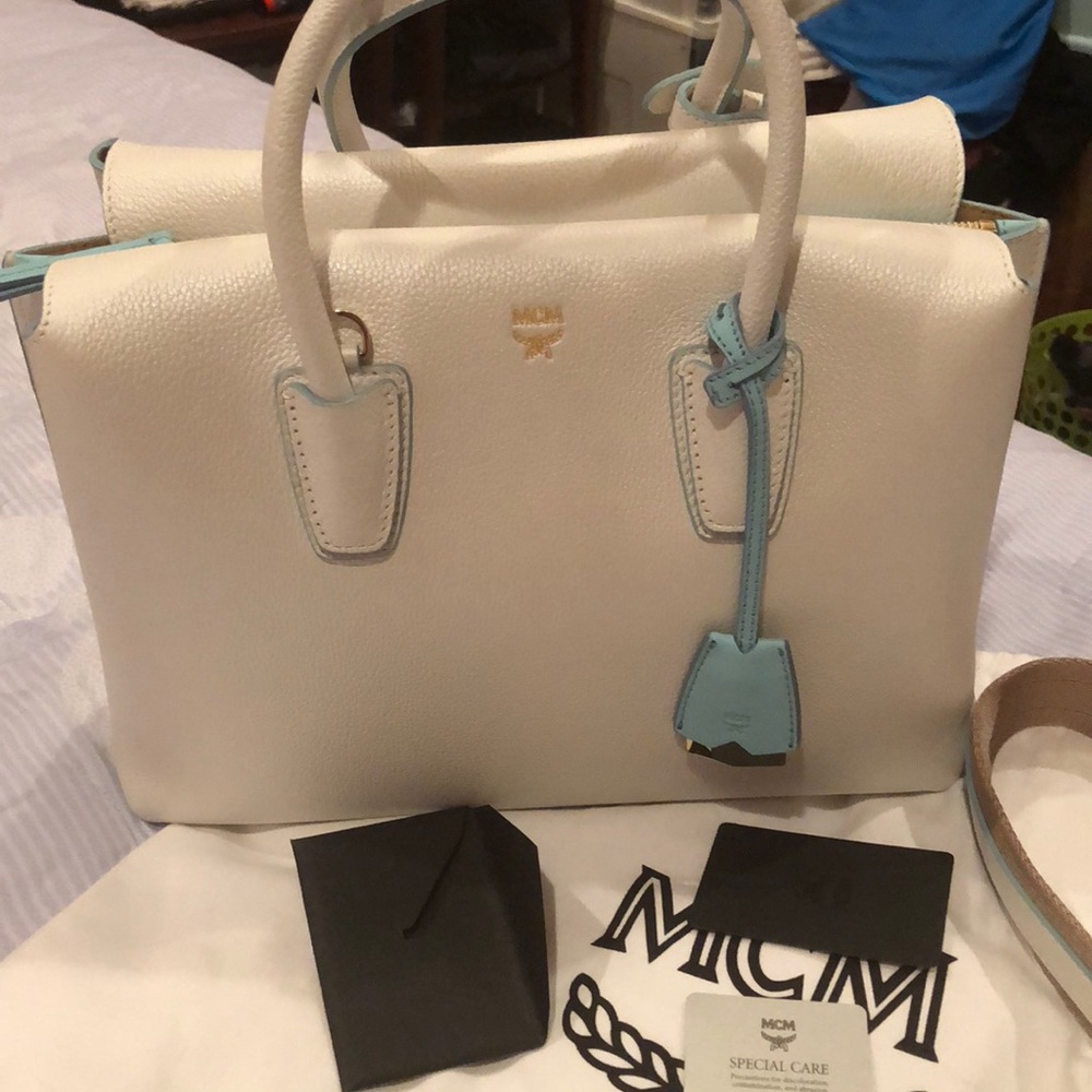 *SOLD* MCM Medium Milla Leather Tote - White